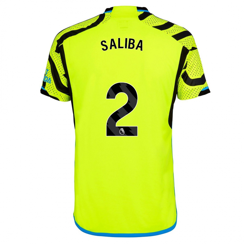 Damen William Saliba #2 Gelb Auswärtstrikot Trikot 2023/24 T-Shirt Österreich