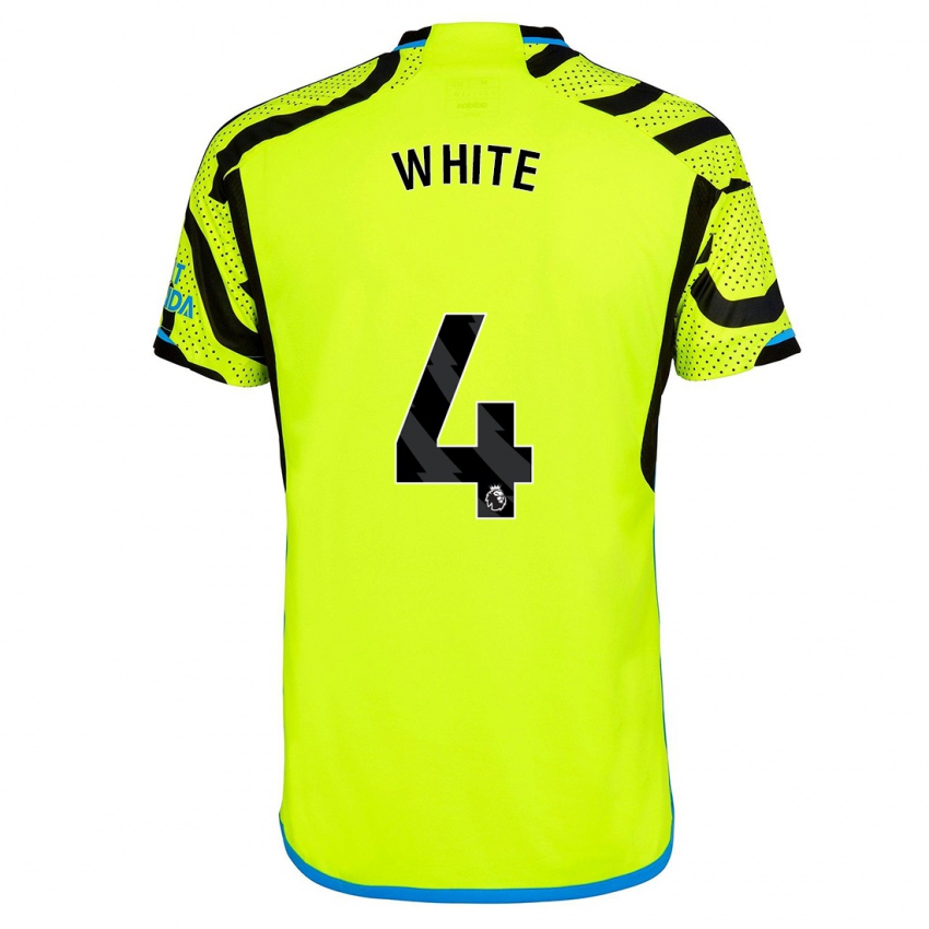 Damen Ben White #4 Gelb Auswärtstrikot Trikot 2023/24 T-Shirt Österreich