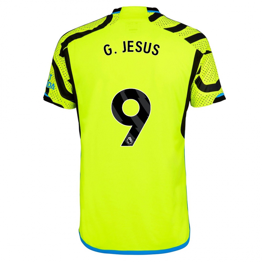 Damen Gabriel Jesus #9 Gelb Auswärtstrikot Trikot 2023/24 T-Shirt Österreich