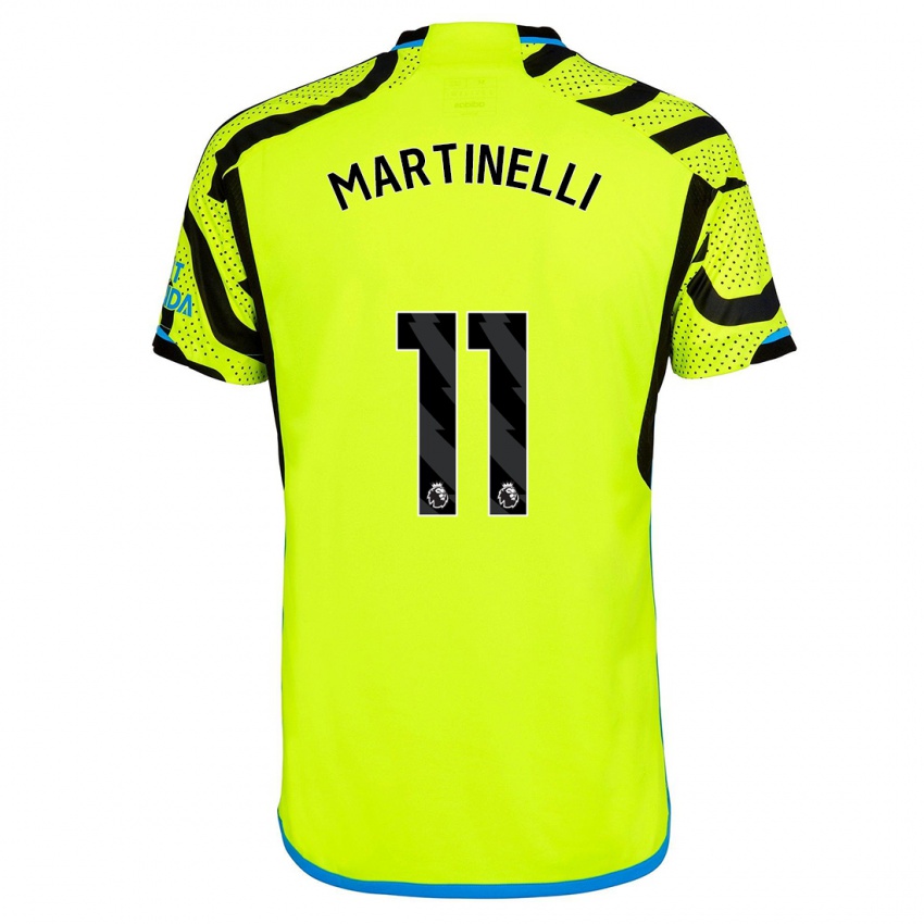 Damen Gabriel Martinelli #11 Gelb Auswärtstrikot Trikot 2023/24 T-Shirt Österreich