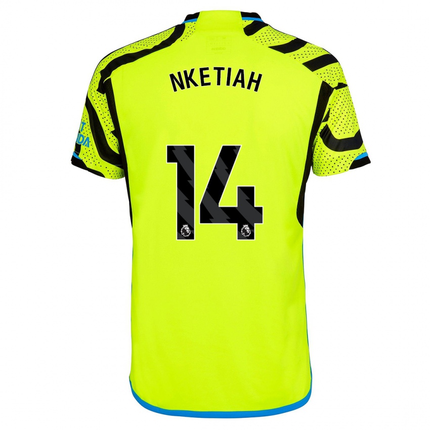Damen Eddie Nketiah #14 Gelb Auswärtstrikot Trikot 2023/24 T-Shirt Österreich