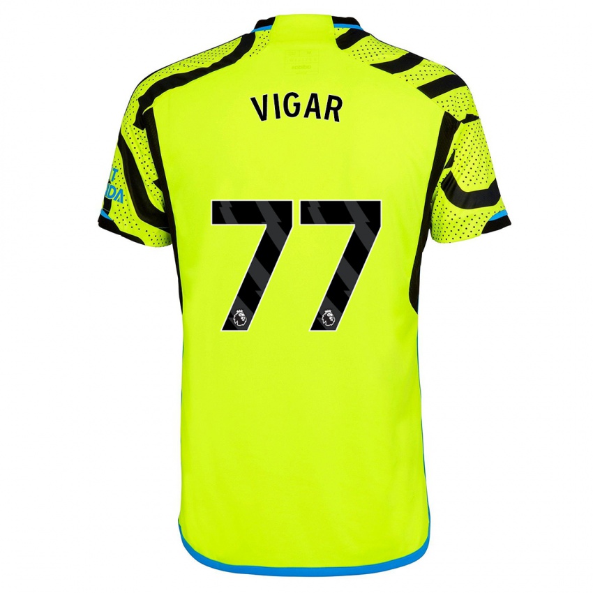 Damen Billy Vigar #77 Gelb Auswärtstrikot Trikot 2023/24 T-Shirt Österreich