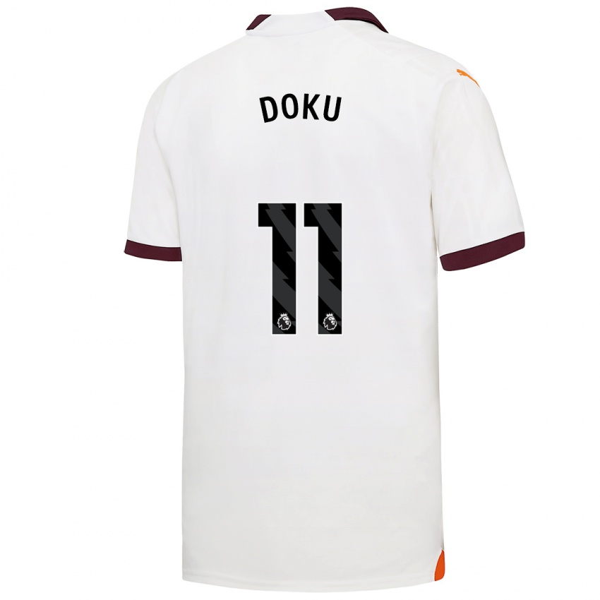 Damen Jeremy Doku #11 Weiß Auswärtstrikot Trikot 2023/24 T-Shirt Österreich