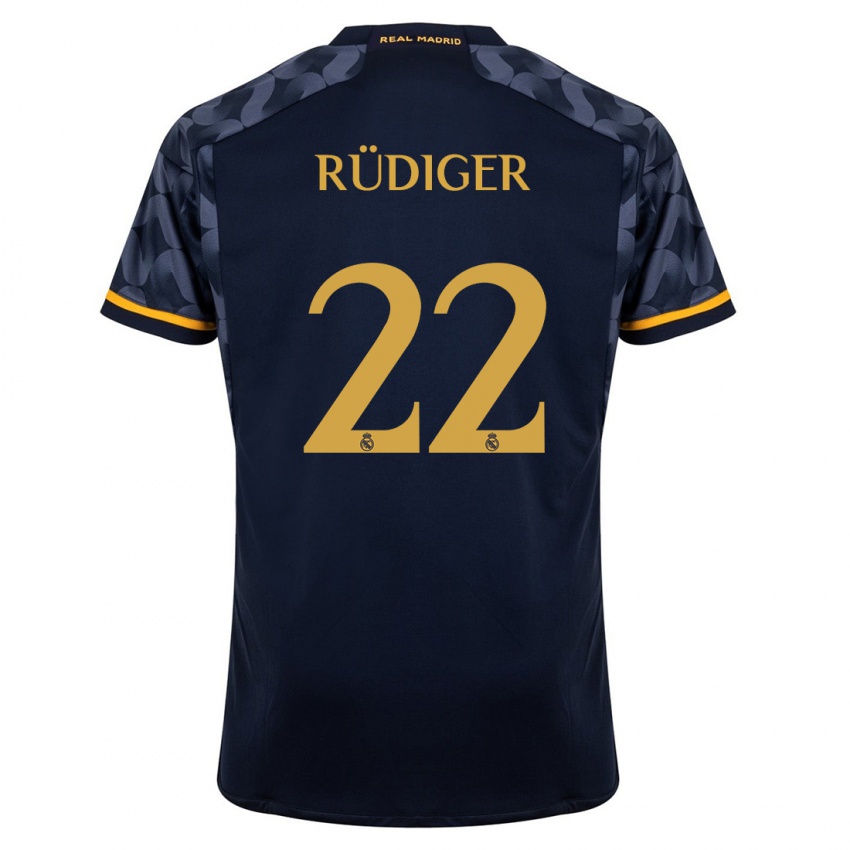 Damen Antonio Rüdiger #22 Dunkelblau Auswärtstrikot Trikot 2023/24 T-Shirt Österreich