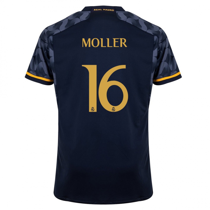 Damen Caroline Moller #16 Dunkelblau Auswärtstrikot Trikot 2023/24 T-Shirt Österreich