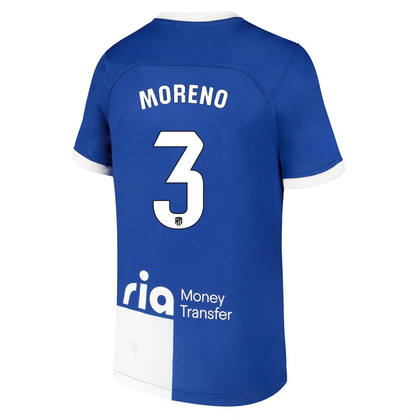 Damen Marco Moreno #3 Blau Weiss Auswärtstrikot Trikot 2023/24 T-Shirt Österreich