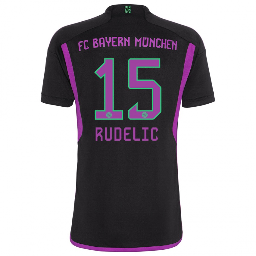 Damen Ivana Rudelic #15 Schwarz Auswärtstrikot Trikot 2023/24 T-Shirt Österreich
