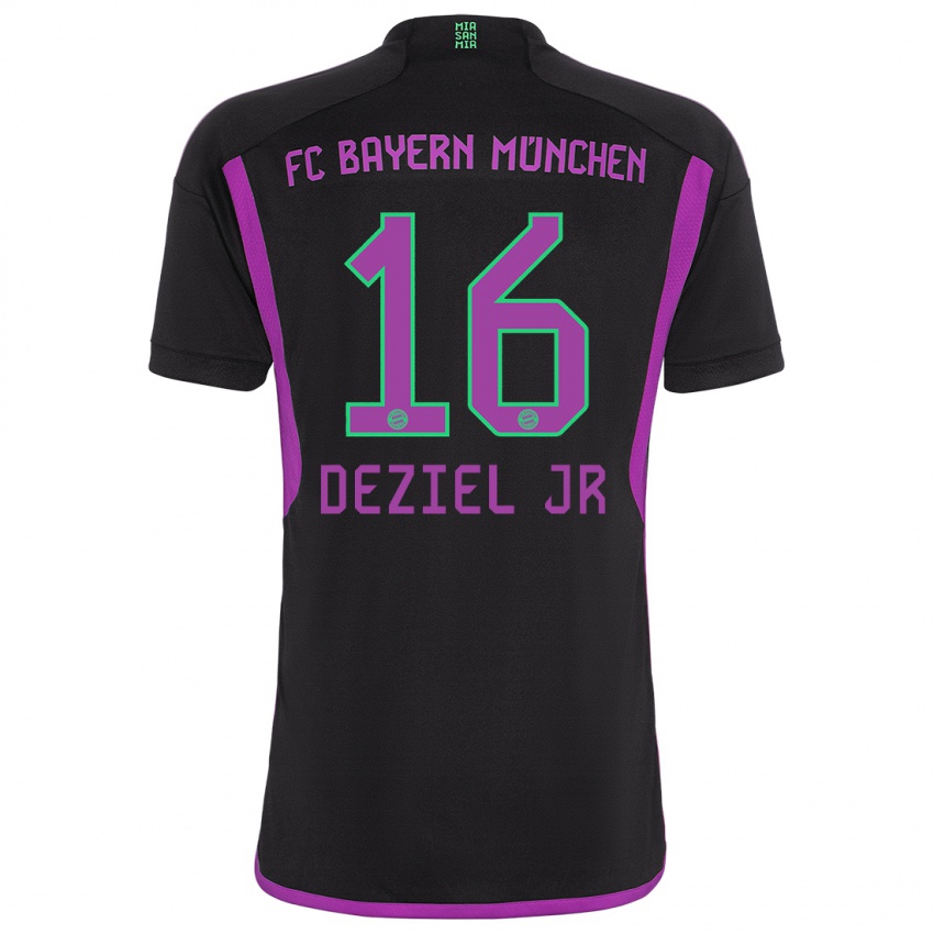 Damen Robert Deziel Jr #16 Schwarz Auswärtstrikot Trikot 2023/24 T-Shirt Österreich