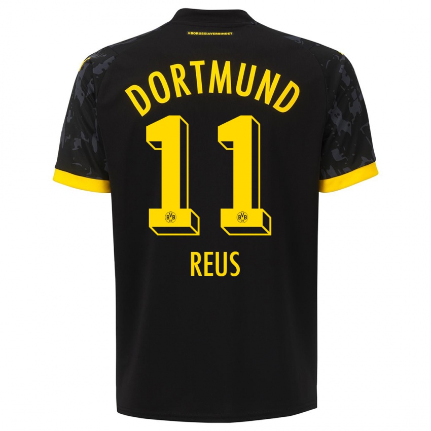 Damen Marco Reus #11 Schwarz Auswärtstrikot Trikot 2023/24 T-Shirt Österreich