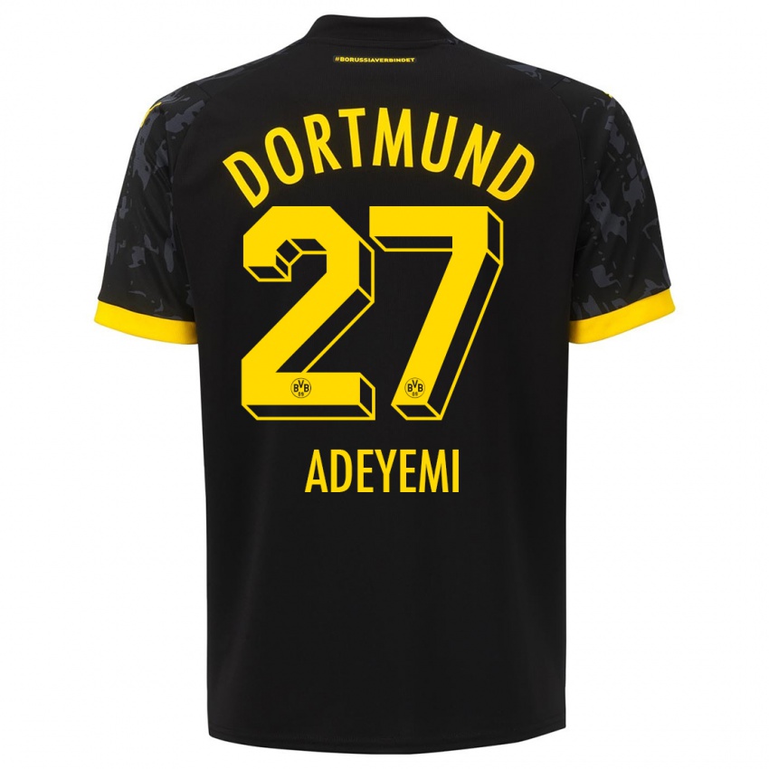 Damen Karim Adeyemi #27 Schwarz Auswärtstrikot Trikot 2023/24 T-Shirt Österreich