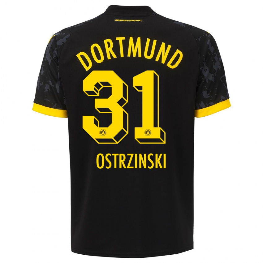 Damen Silas Ostrzinski #31 Schwarz Auswärtstrikot Trikot 2023/24 T-Shirt Österreich