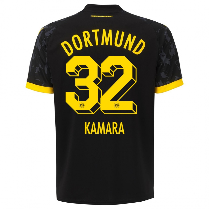 Damen Abdoulaye Kamara #32 Schwarz Auswärtstrikot Trikot 2023/24 T-Shirt Österreich