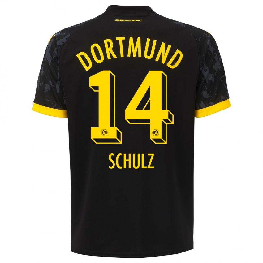 Damen Nico Schulz #14 Schwarz Auswärtstrikot Trikot 2023/24 T-Shirt Österreich
