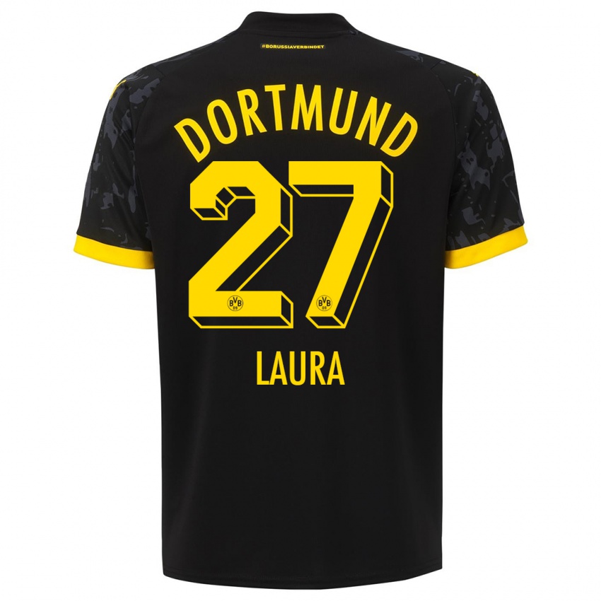 Damen Van Der Heijden Laura #27 Schwarz Auswärtstrikot Trikot 2023/24 T-Shirt Österreich