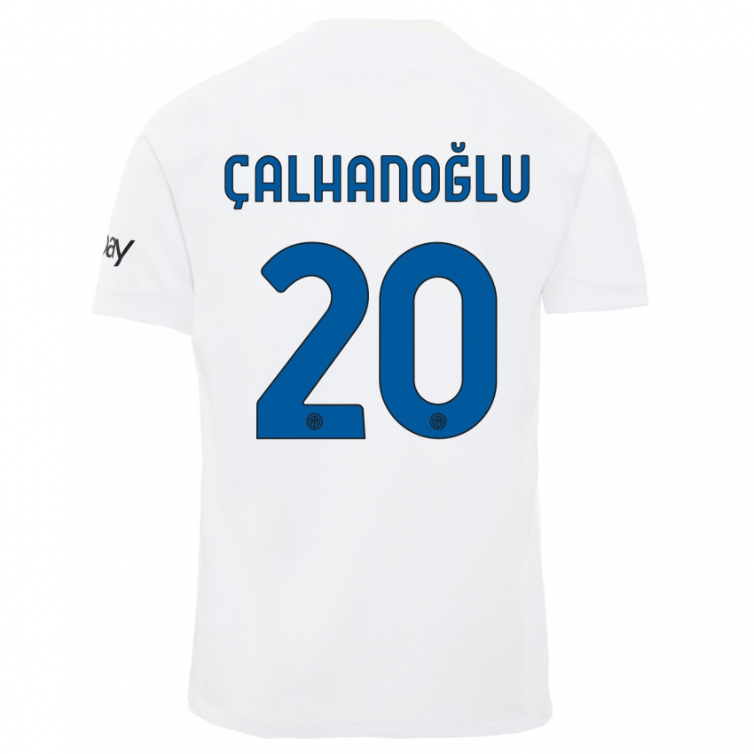 Damen Hakan Calhanoglu #20 Weiß Auswärtstrikot Trikot 2023/24 T-Shirt Österreich