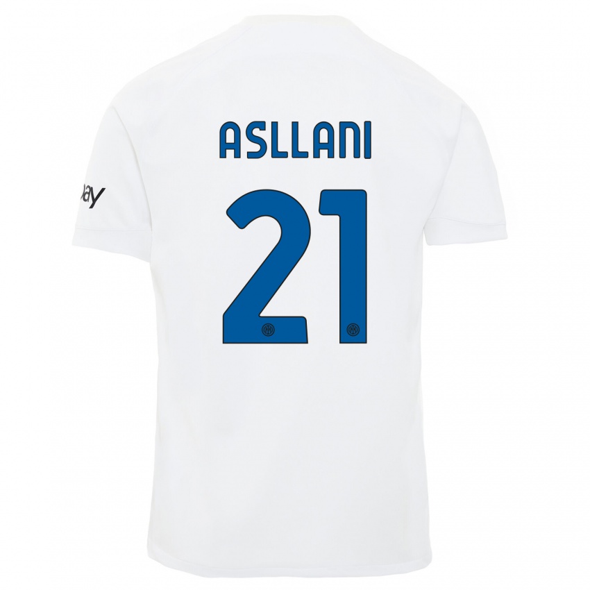Damen Kristjan Asllani #21 Weiß Auswärtstrikot Trikot 2023/24 T-Shirt Österreich