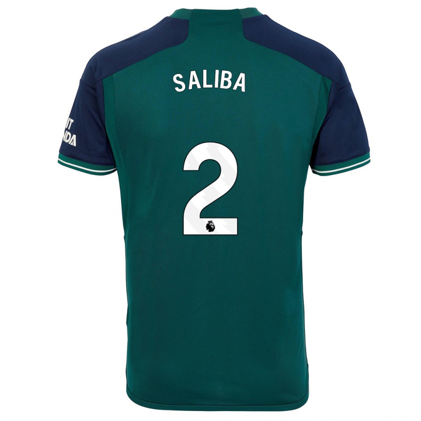Damen William Saliba #2 Grün Ausweichtrikot Trikot 2023/24 T-Shirt Österreich
