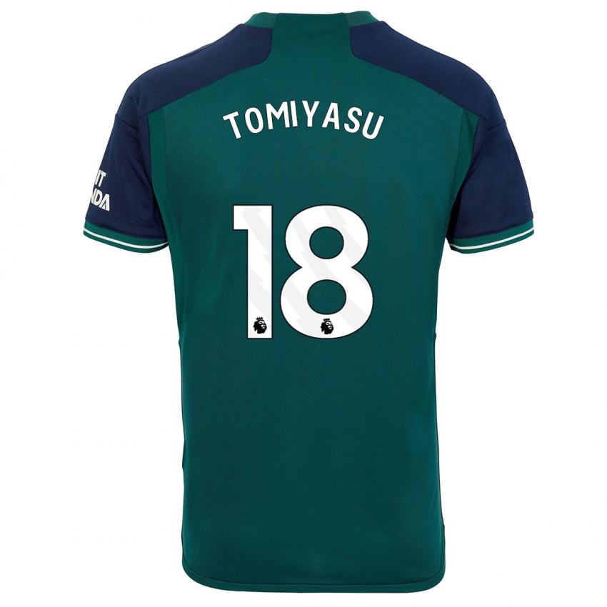 Damen Takehiro Tomiyasu #18 Grün Ausweichtrikot Trikot 2023/24 T-Shirt Österreich