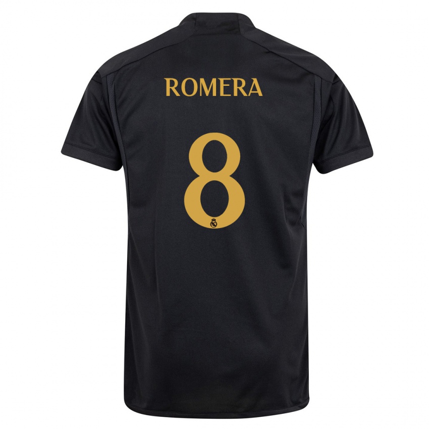 Damen Miguel Romera #8 Schwarz Ausweichtrikot Trikot 2023/24 T-Shirt Österreich
