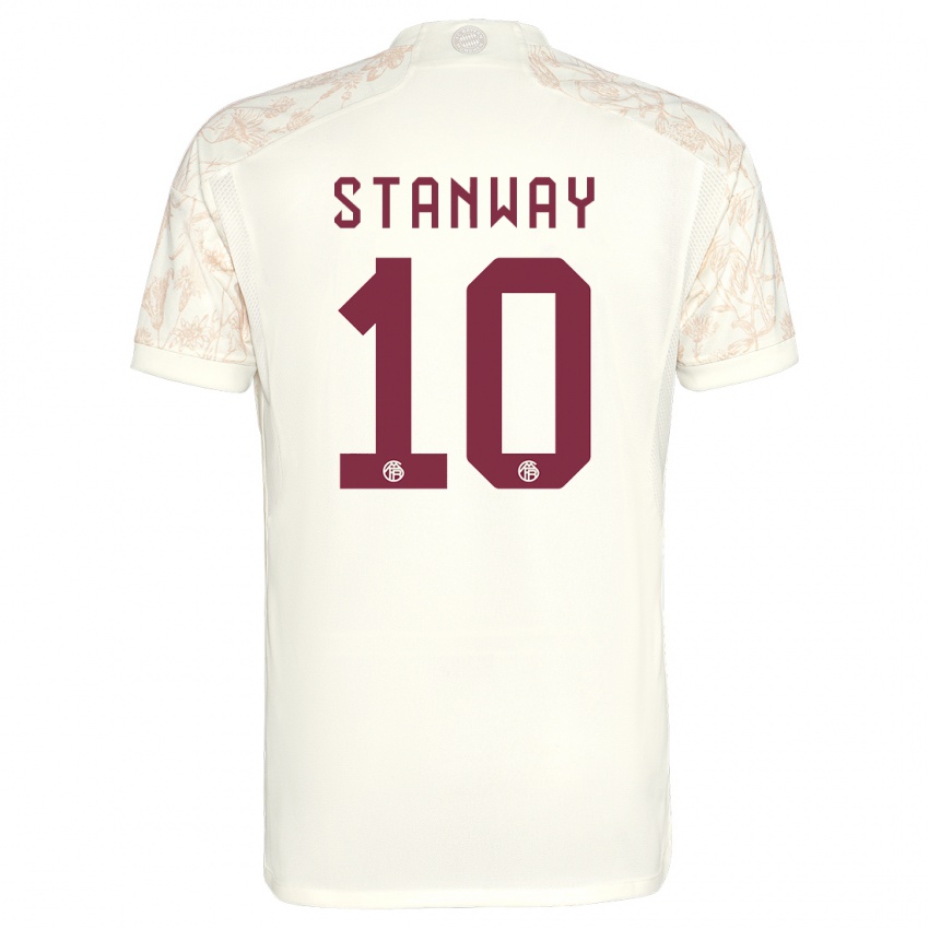 Damen Georgia Stanway #10 Cremefarben Ausweichtrikot Trikot 2023/24 T-Shirt Österreich